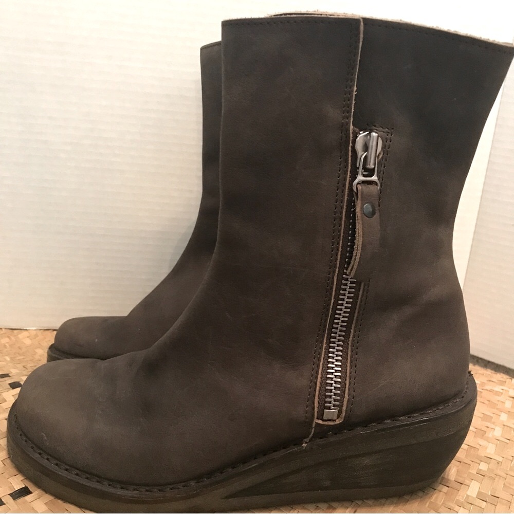Trippen side zipper boots Grey Brown sz 40
